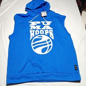 Puma Hoops Blue Sleeveless Hoodie NWT Size XXL
